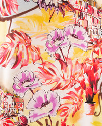 Gollé Haug - Top ronde hals - Tropical met geel en beige