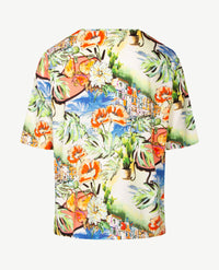 Gollé Haug - Top ronde hals - Tropical met blauw en groen