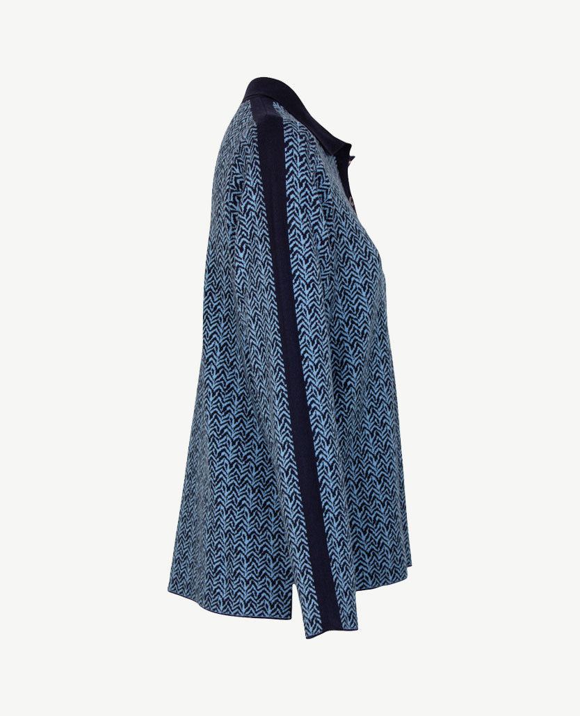 Gollé Haug -  Pullover polo - Dessin met blue en navy en rose