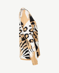 Gollé Haug - Pullover ronde hals - Camel, zwart, beige en off-white