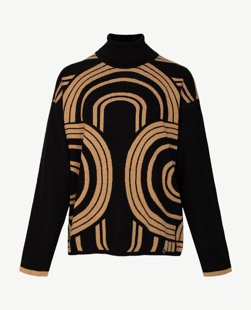 Gollé Haug - Pullover coll - Zwart beige