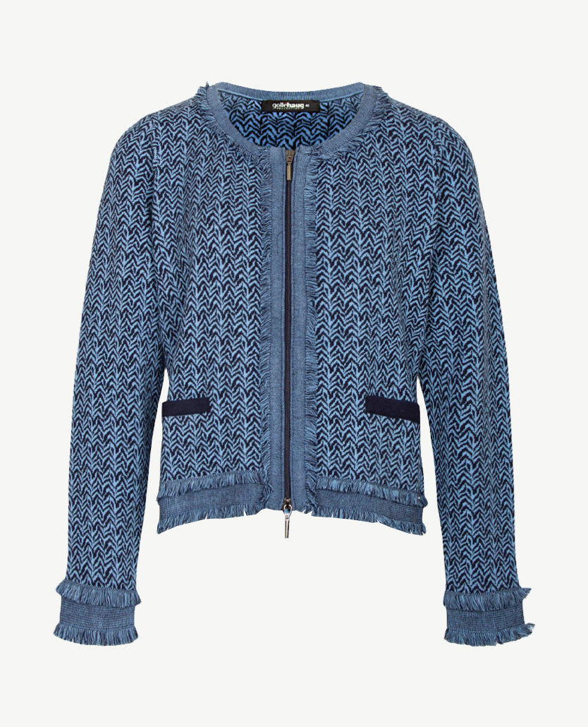Gollé Haug - Vest - ronde hals - Blue met navy