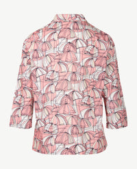 Gollé Haug - Polo - 3-4 mouw - Rose met beige en wit