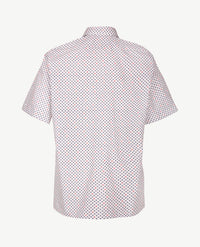No Buttons®  by D.Y.P - Overhemd zonder knopen - korte mouwen - James - Wit met navy en rood