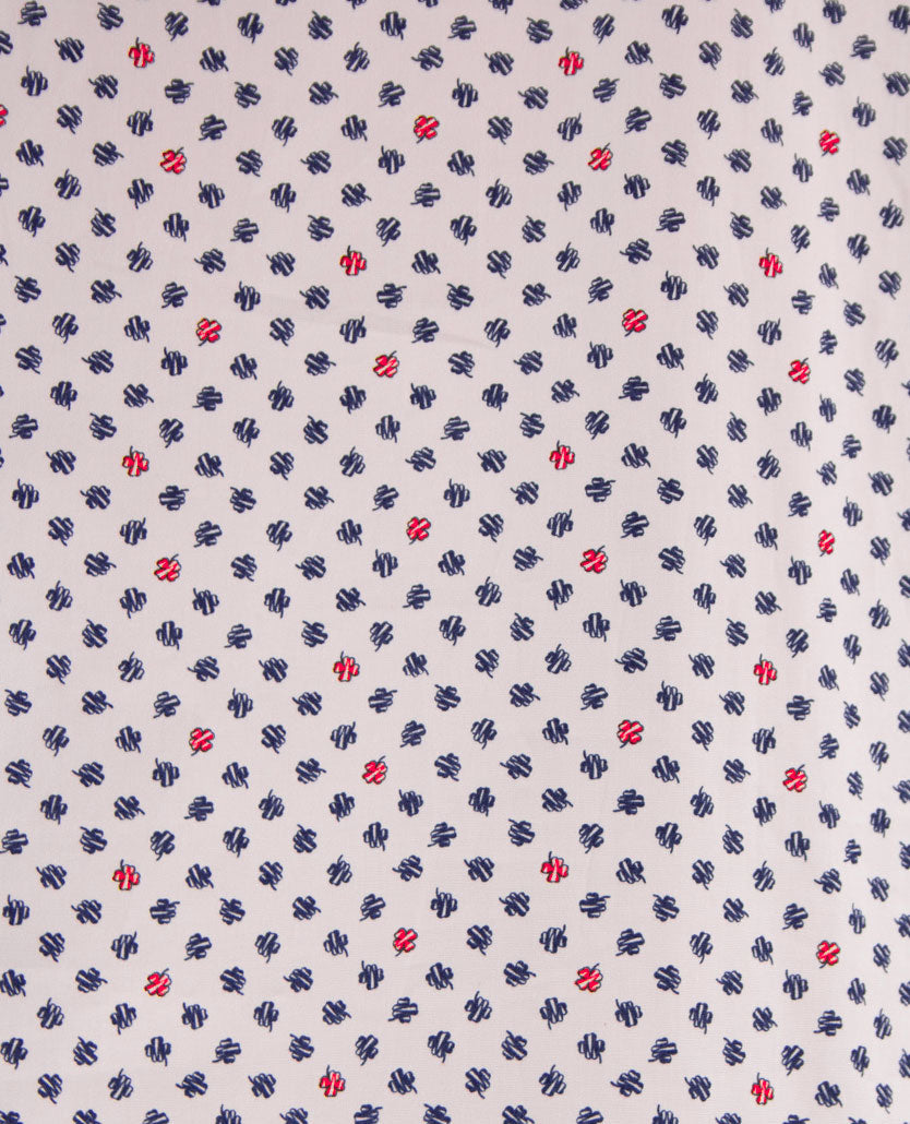 No Buttons®  by D.Y.P - Overhemd zonder knopen - korte mouwen - James - Wit met navy en rood