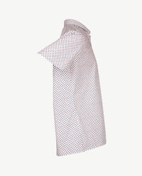 No Buttons®  by D.Y.P - Overhemd zonder knopen - korte mouwen - James - Wit met navy en rood