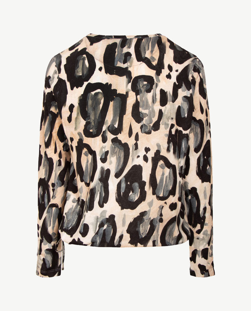Le Comte - Lichte pullover - Ronde hals - Klein dessin in beiges, zwart, grijs en off-white