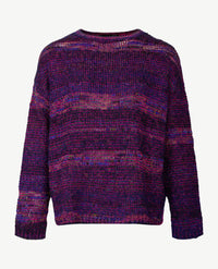 Le Comte - Pullover - Ronde hals - Multicolor op navy basis