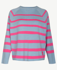Le Comte - Lichte pullover - Blue met pink