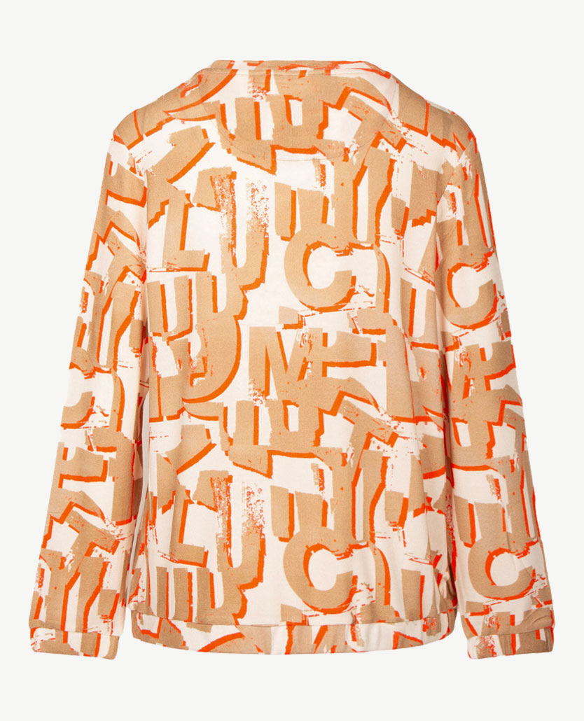 Le Comte - Lichte pullover - Ronde hals - Beige, warm orange en off-white
