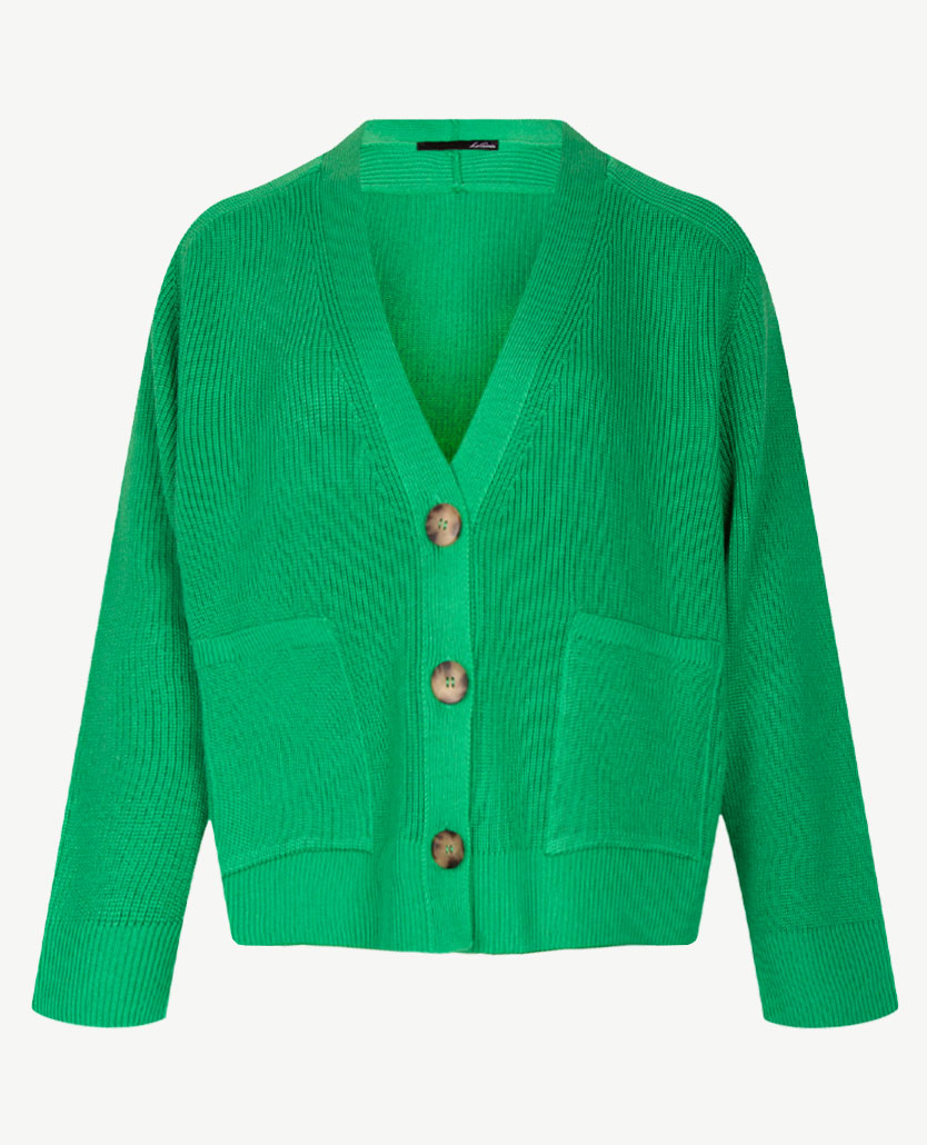 Le Comte - Kort gebreid vest met zakken - Groen
