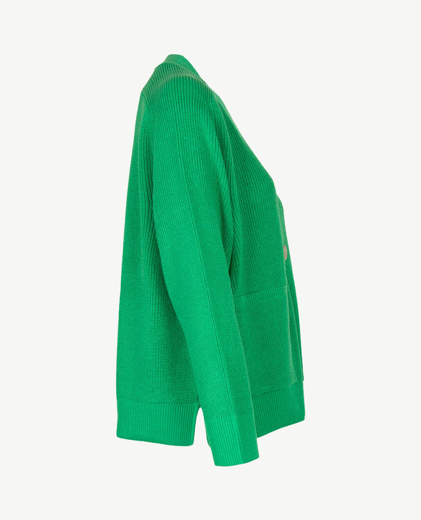 Le Comte - Kort gebreid vest met zakken - Groen