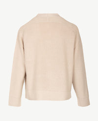 Le Comte - Kort gebreid vest met zakken - Warm beige
