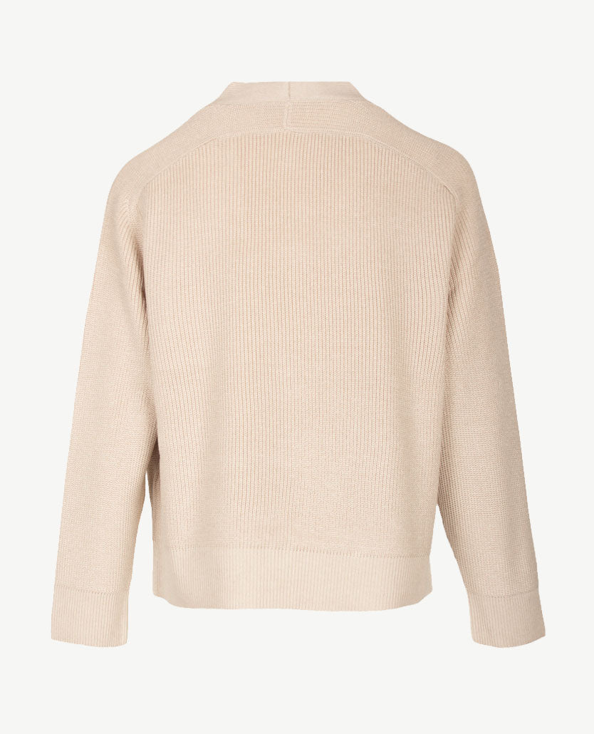 Le Comte - Kort gebreid vest met zakken - Warm beige