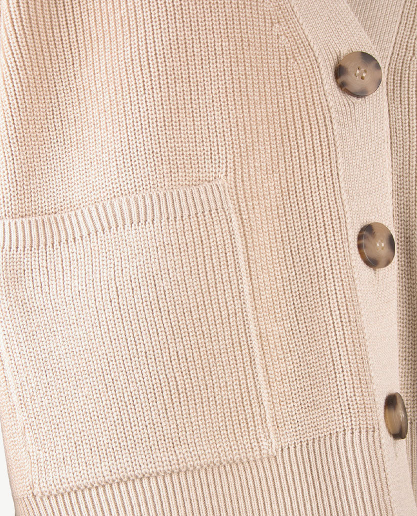 Le Comte - Kort gebreid vest met zakken - Warm beige