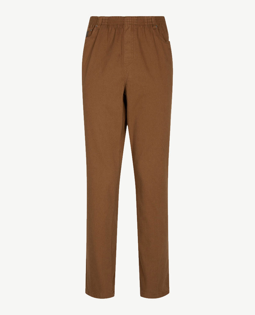 D.Y.P. - Oliver - Elastische band - Katoen - 5-pocket - Donker camel