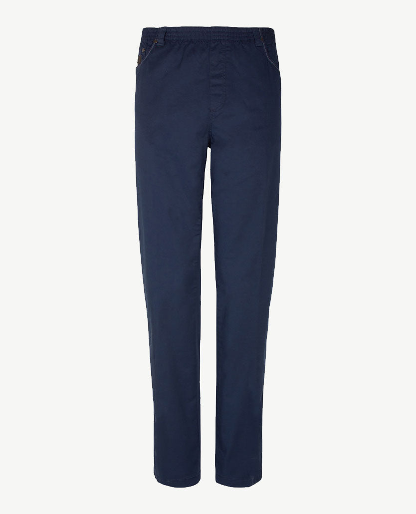 D.Y.P. - Oliver - Elastische band - Katoen - 5-pocket - Marineblauw