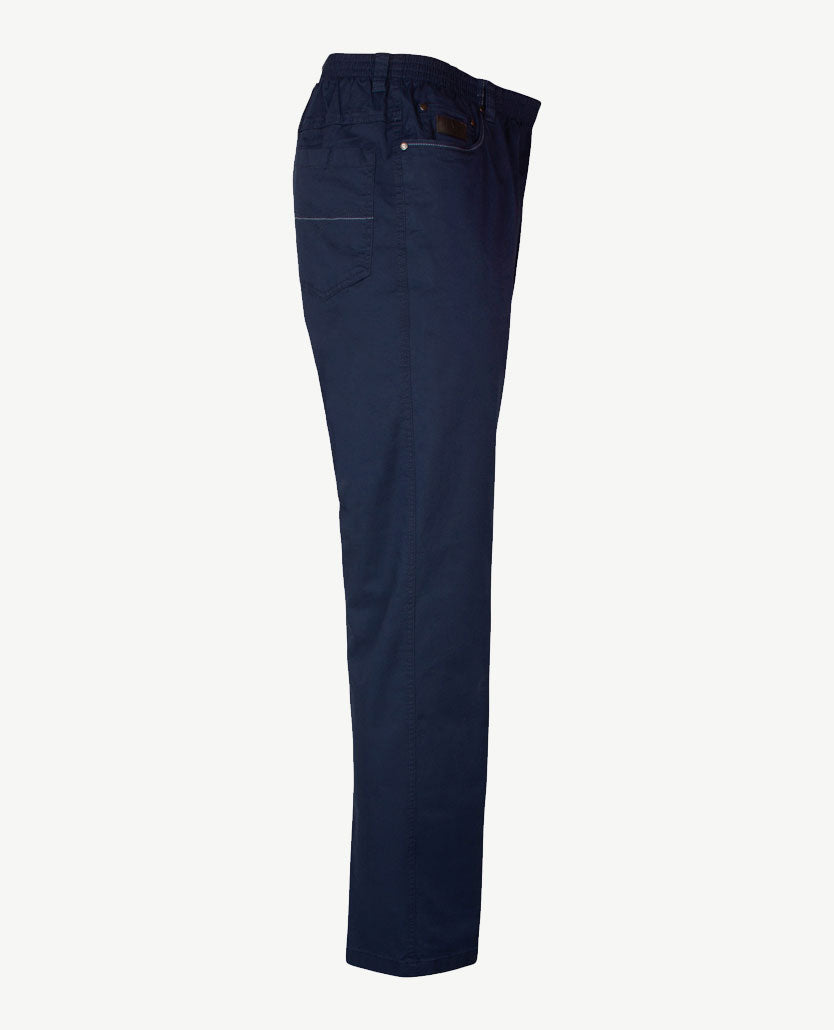 D.Y.P. - Oliver - Elastische band - Katoen - 5-pocket - Marineblauw