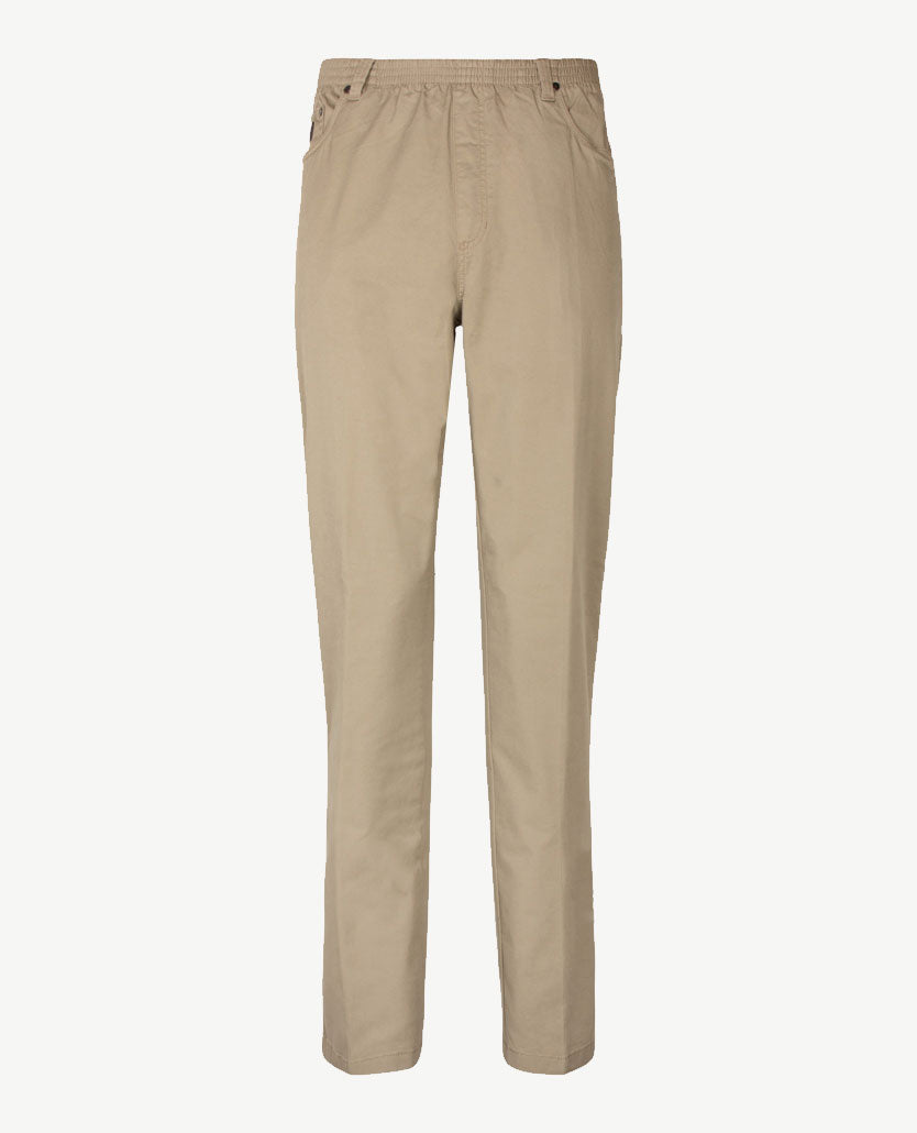 D.Y.P. - Oliver - Elastische band - Katoen - 5-pocket - Licht taupe