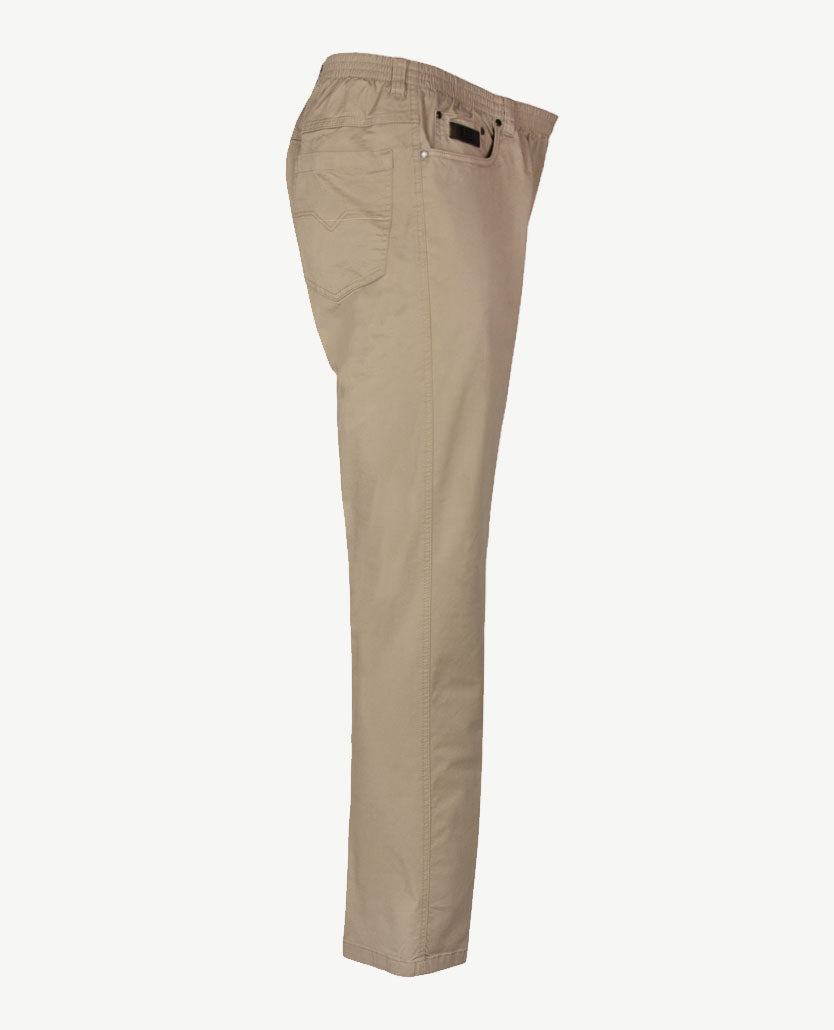D.Y.P. - Oliver - Elastische band - Katoen - 5-pocket - Licht taupe