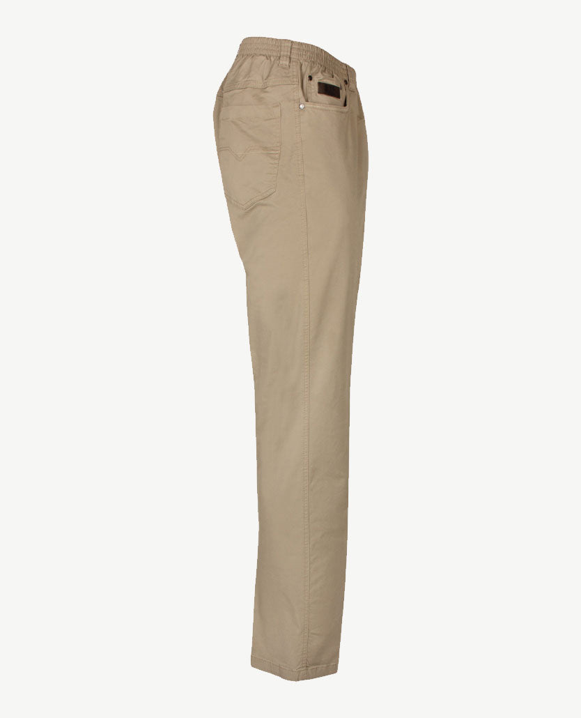 D.Y.P. - Oliver - Elastische band - Katoen - 5-pocket - Licht taupe