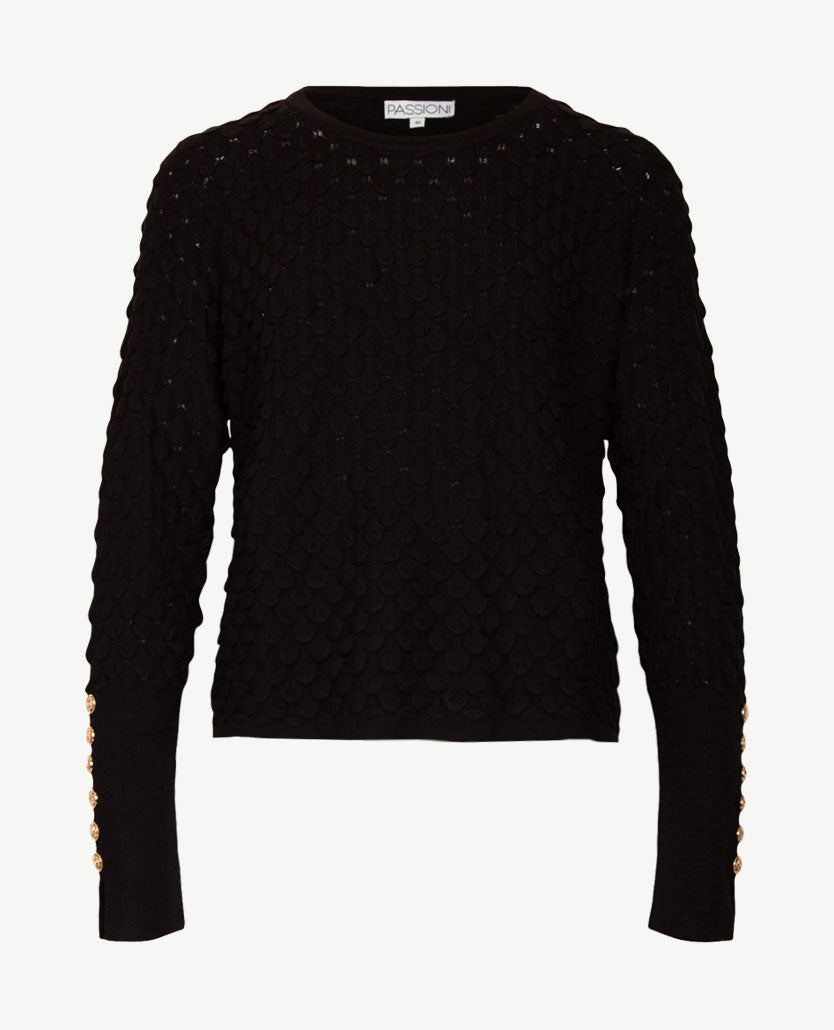 Passioni - Pullover - Ronde hals - Zwart