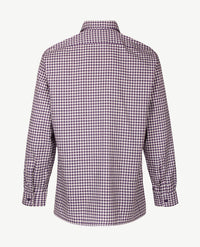 No Buttons®  by D.Y.P - Overhemd met klittenbandsluiting - Patrick - Ruitje grijs - paars/blauw