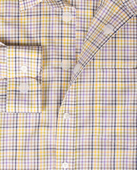 No Buttons®  by D.Y.P - Overhemd met klittenbandsluiting - Patrick - Ruitje met navy, wit, khaki en geel
