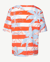 Rabe - Ronde hals - Oranje met blue en wit