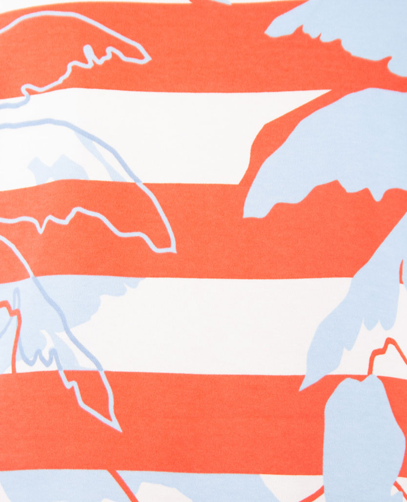 Rabe - Ronde hals - Oranje met blue en wit