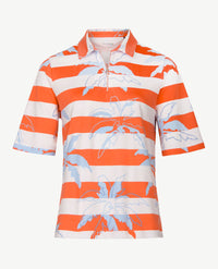 Rabe - Polo met rits - Oranje met wit en blue