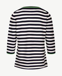 Rabe - Pullover - Streep navy groen