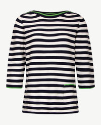 Rabe - Pullover - Streep navy groen