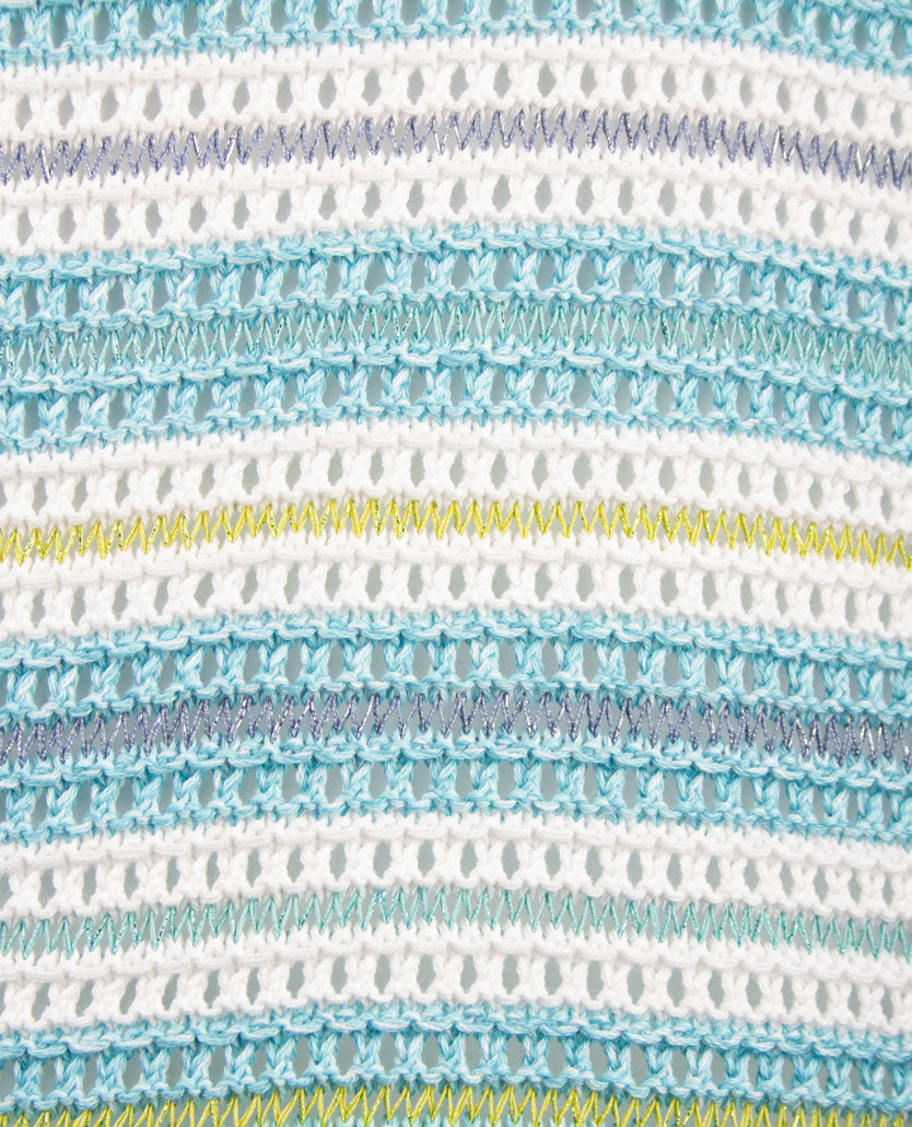 Rabe - Pullover - ronde hals - Azuur, blauw en wit