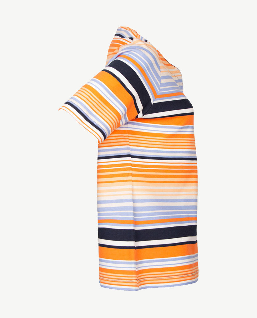 Rabe - Top - Ronde hals - Streepje marineblauw, wit en oranje