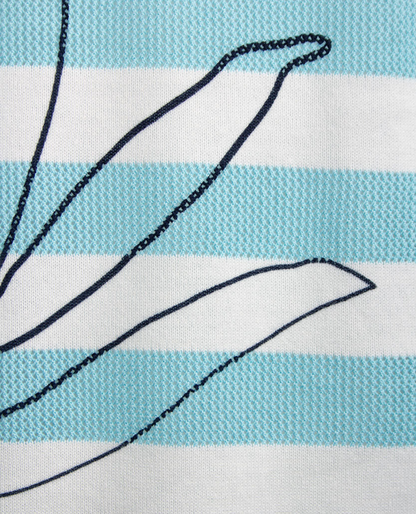 Rabe - Lichte Pullover - ronde hals - Azuur, wit en navy