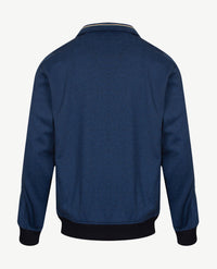R.B. Boston - Vest - Rits en zakken - Smal streepje marine met blauw
