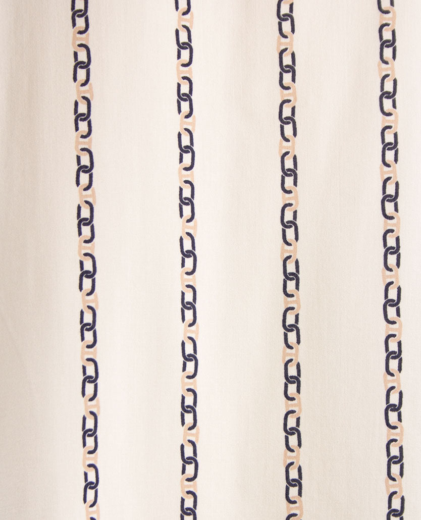 Seidensticker - Blouse - Satijnlook - Dessin ketting off-white met navy en beige