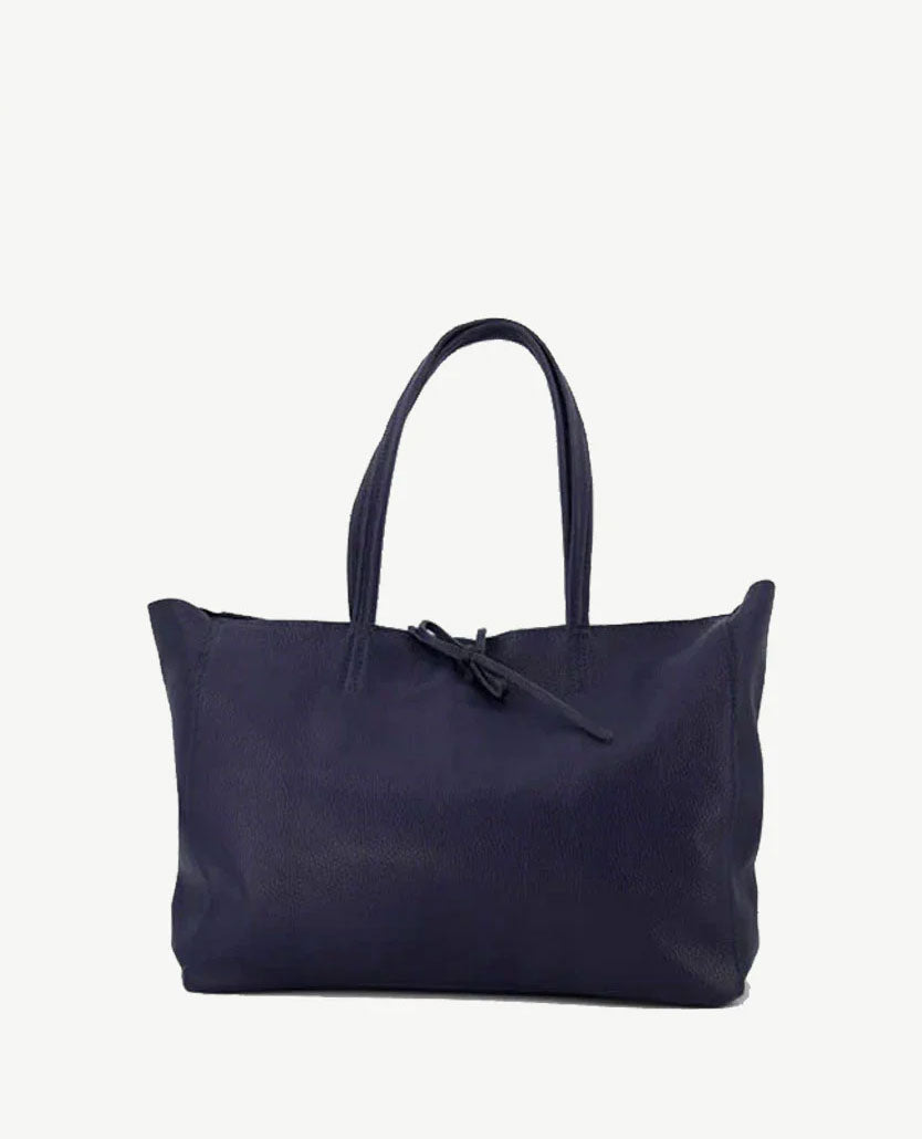 Schoudertas - Shopper Groot - Leer - Navy