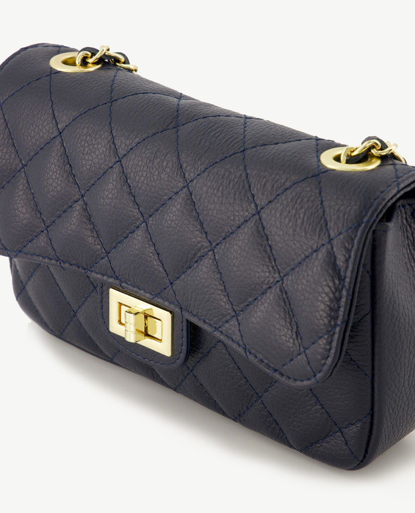 Tas - Sophia - Leer - Navy