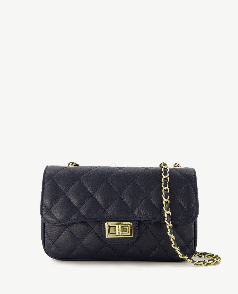 Tas - Sophia - Leer - Navy