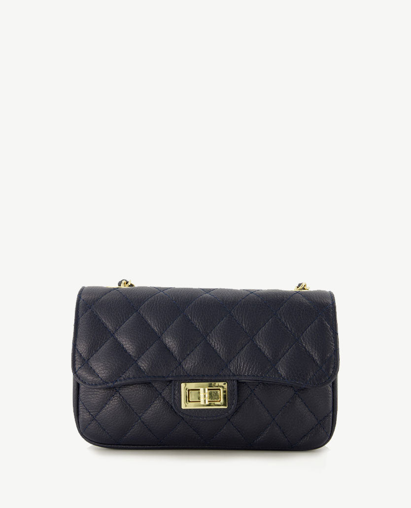 Tas - Sophia - Leer - Navy