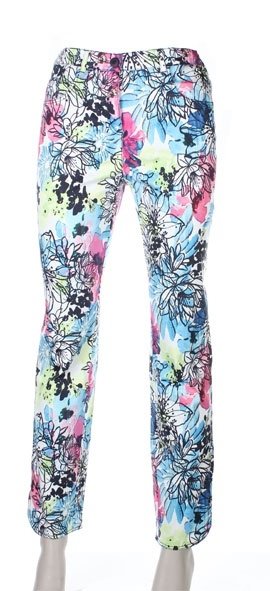 Frank Walder 7/8/ broek in kleurige print broek met elastiek rondom bij DRESSYOURPARENTS