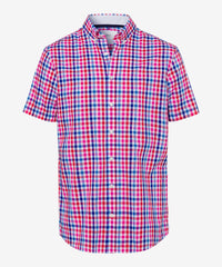 Brax overhemd in ruitje rood, pink, wit en blauw bij DRESSYOURPARENTS mode voor oudere heren