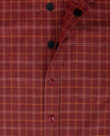 No Buttons®  by D.Y.P - Overhemd zonder knopen - korte mouwen - James - Ruit in rood met wit en iets oranje