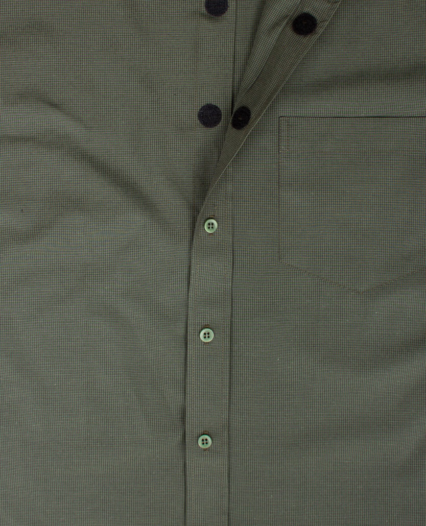 No Buttons®  by D.Y.P - Overhemd zonder knopen - korte mouwen - James - Khaki met navy