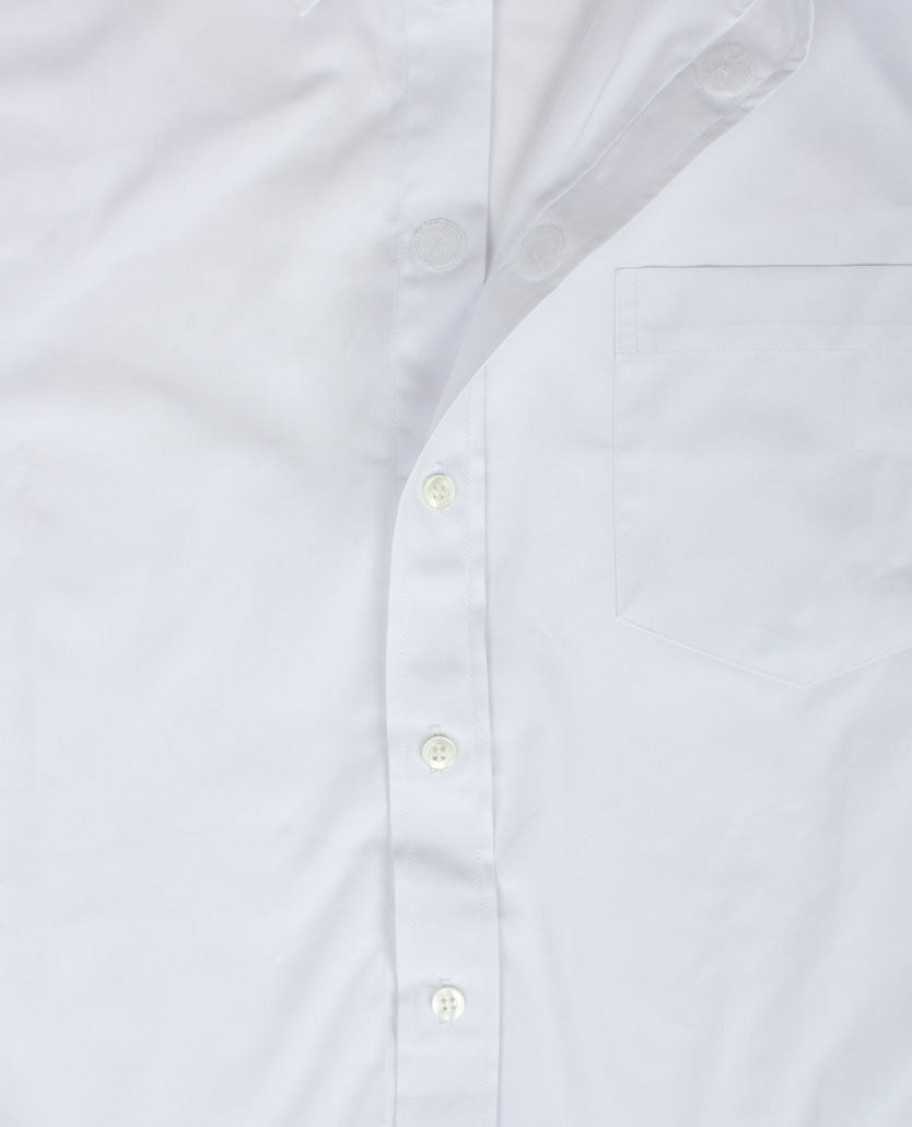 No Buttons®  by D.Y.P - Overhemd zonder knopen - korte mouwen - James - Wit poplin