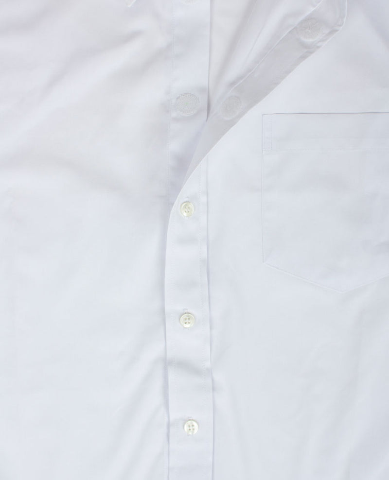 No Buttons®  by D.Y.P - Overhemd zonder knopen - korte mouwen - James - Wit poplin