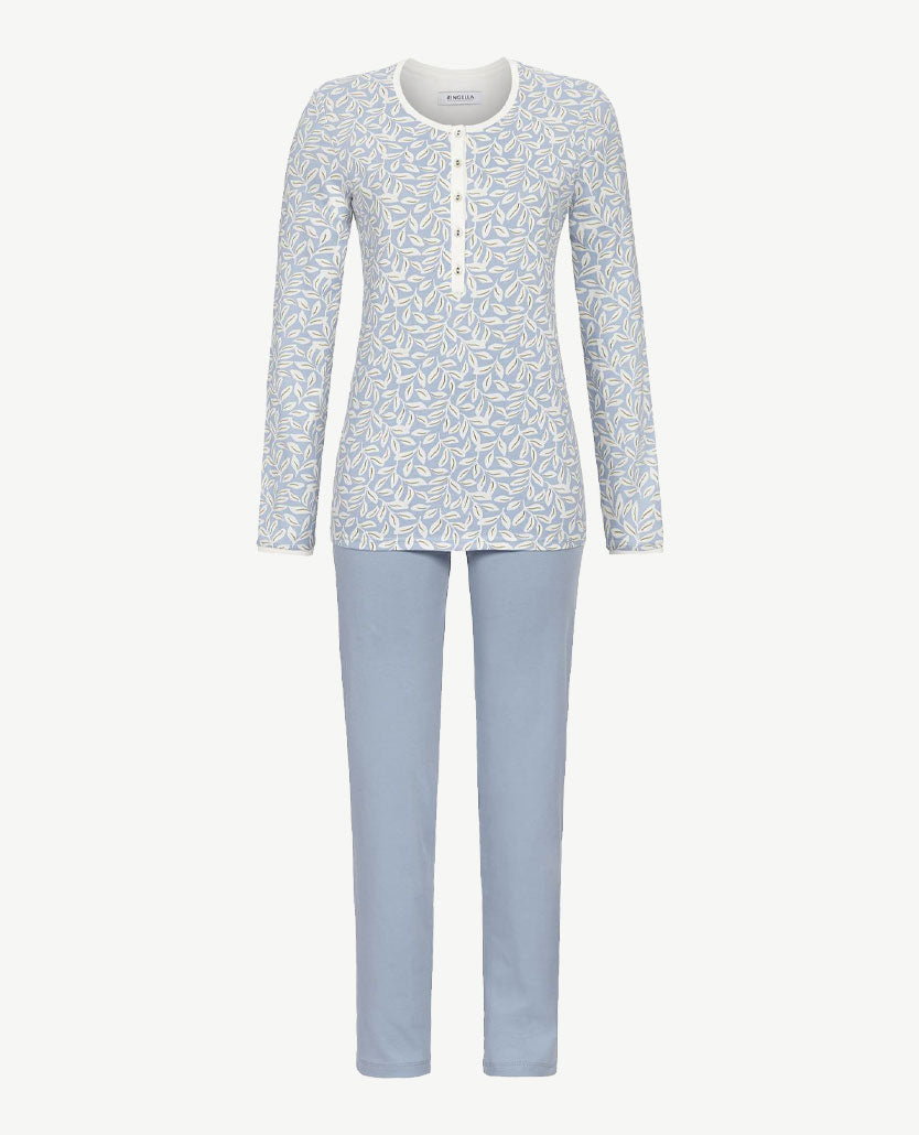 Ringella - Pyjama - met knoopsluiting - Blue met ecru