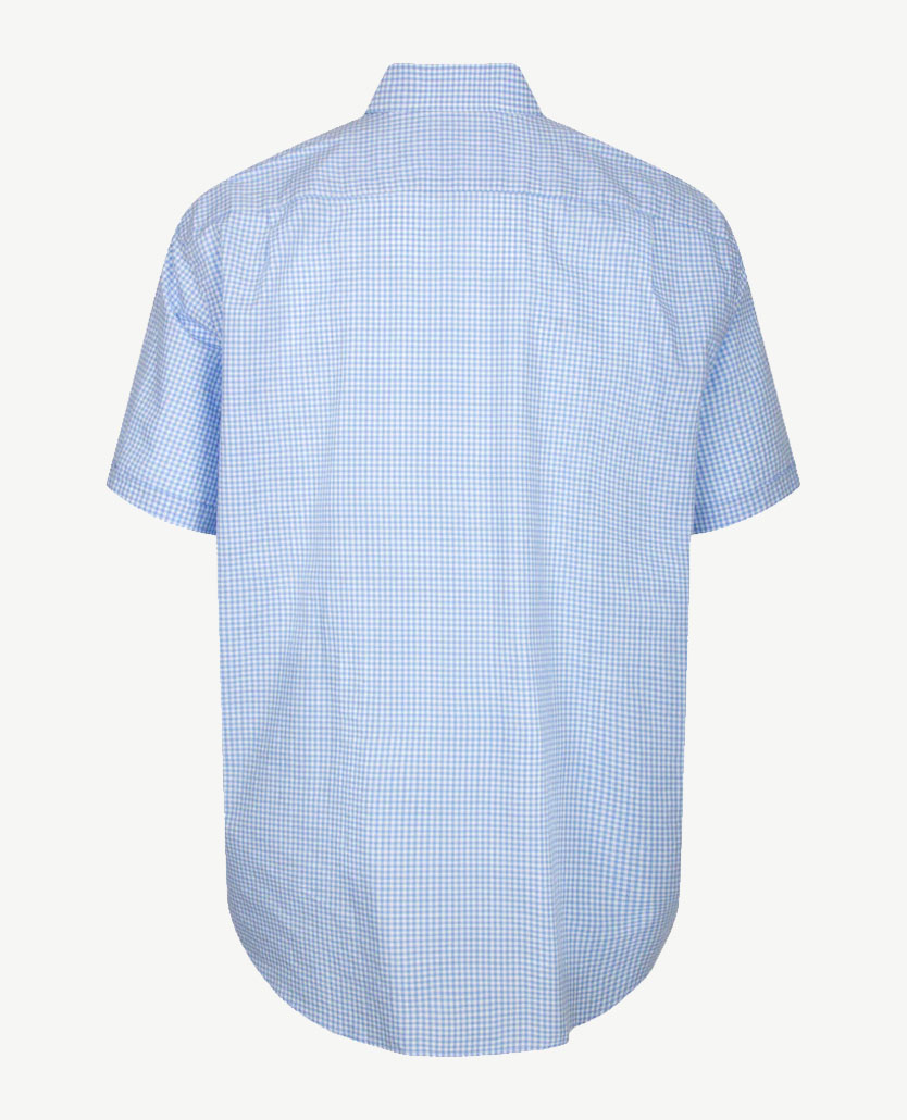 Brax - Overhemd Dan - Ruitje in  blue en wit